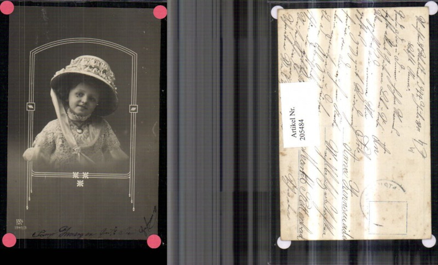 205484,Kind Mädchen m. Hut Portrait