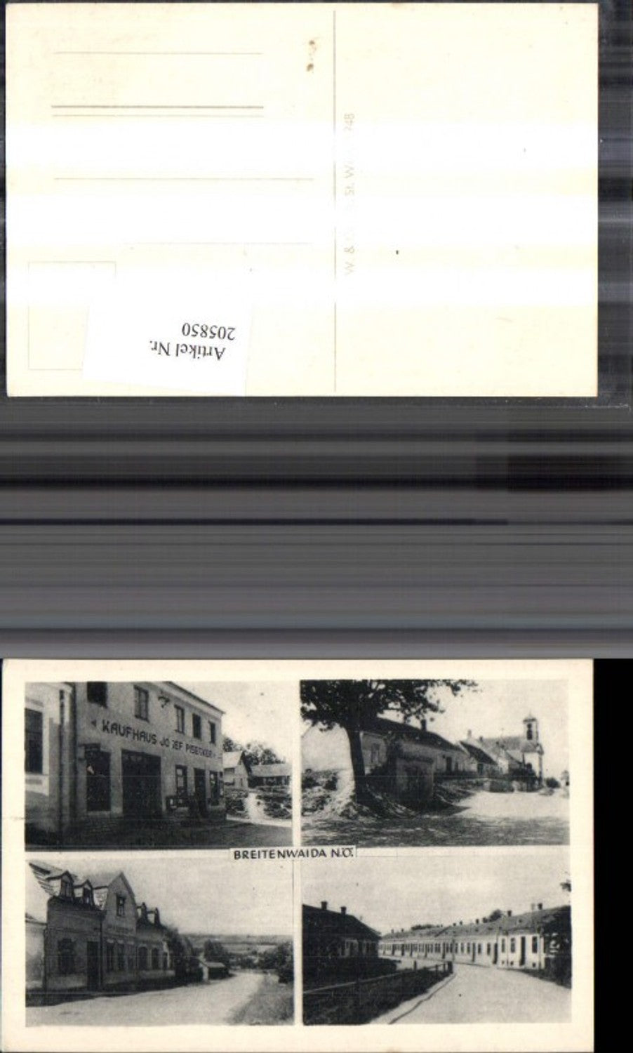 205850,Breitenwaida Kaufhaus Josef Pisecker Kirche Straßenansichten Mehrbildkarte