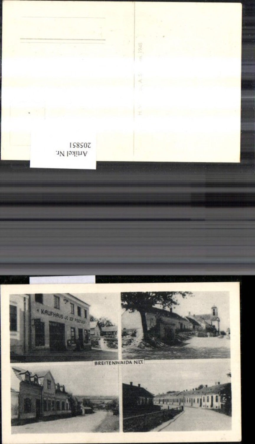 205851,Breitenwaida Kaufhaus Josef Pisecker Kirche Straßenansichten Mehrbildkarte