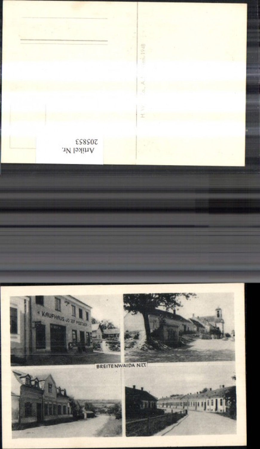 205853,Breitenwaida Kaufhaus Josef Pisecker Kirche Straßenansichten Mehrbildkarte