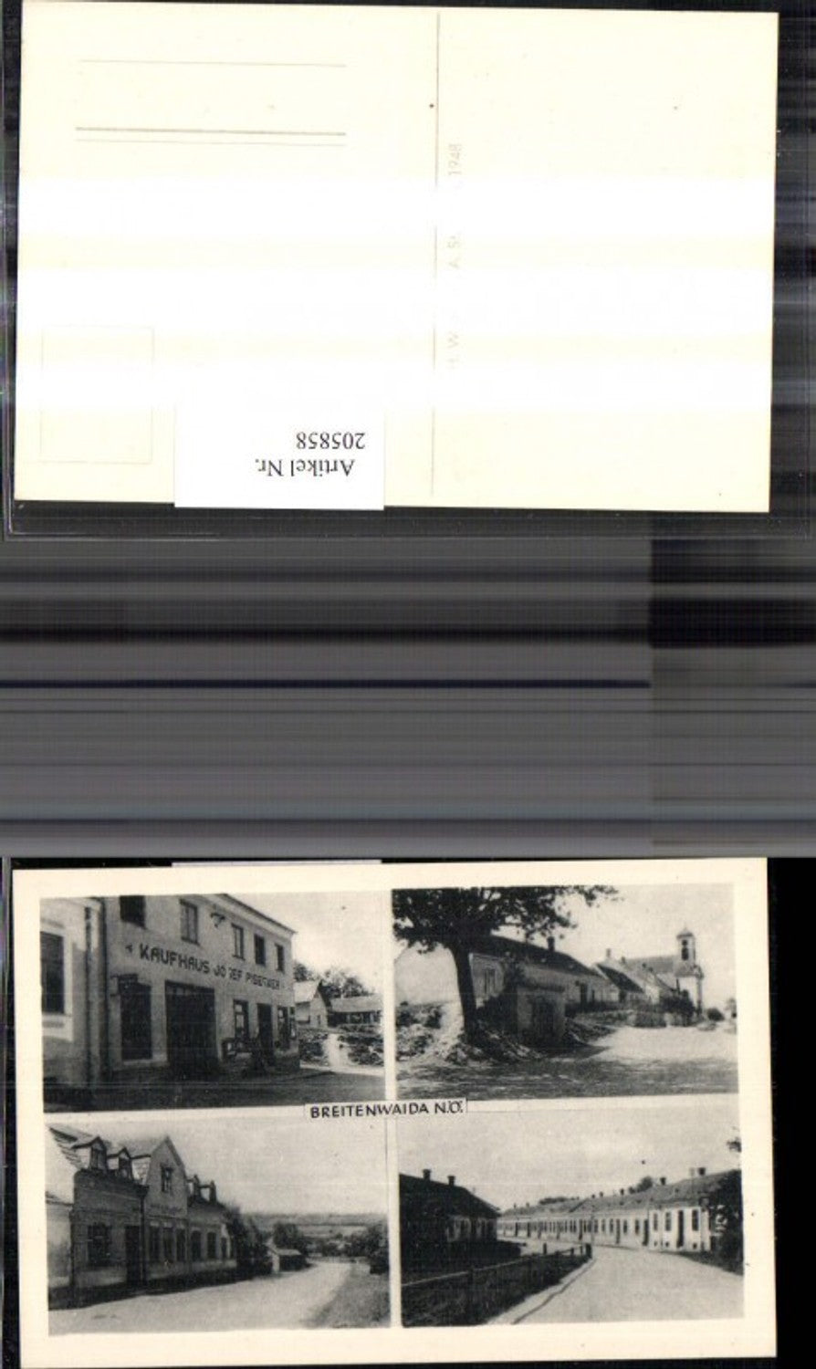 205858,Breitenwaida Kaufhaus Josef Pisecker Kirche Straßenansichten Mehrbildkarte