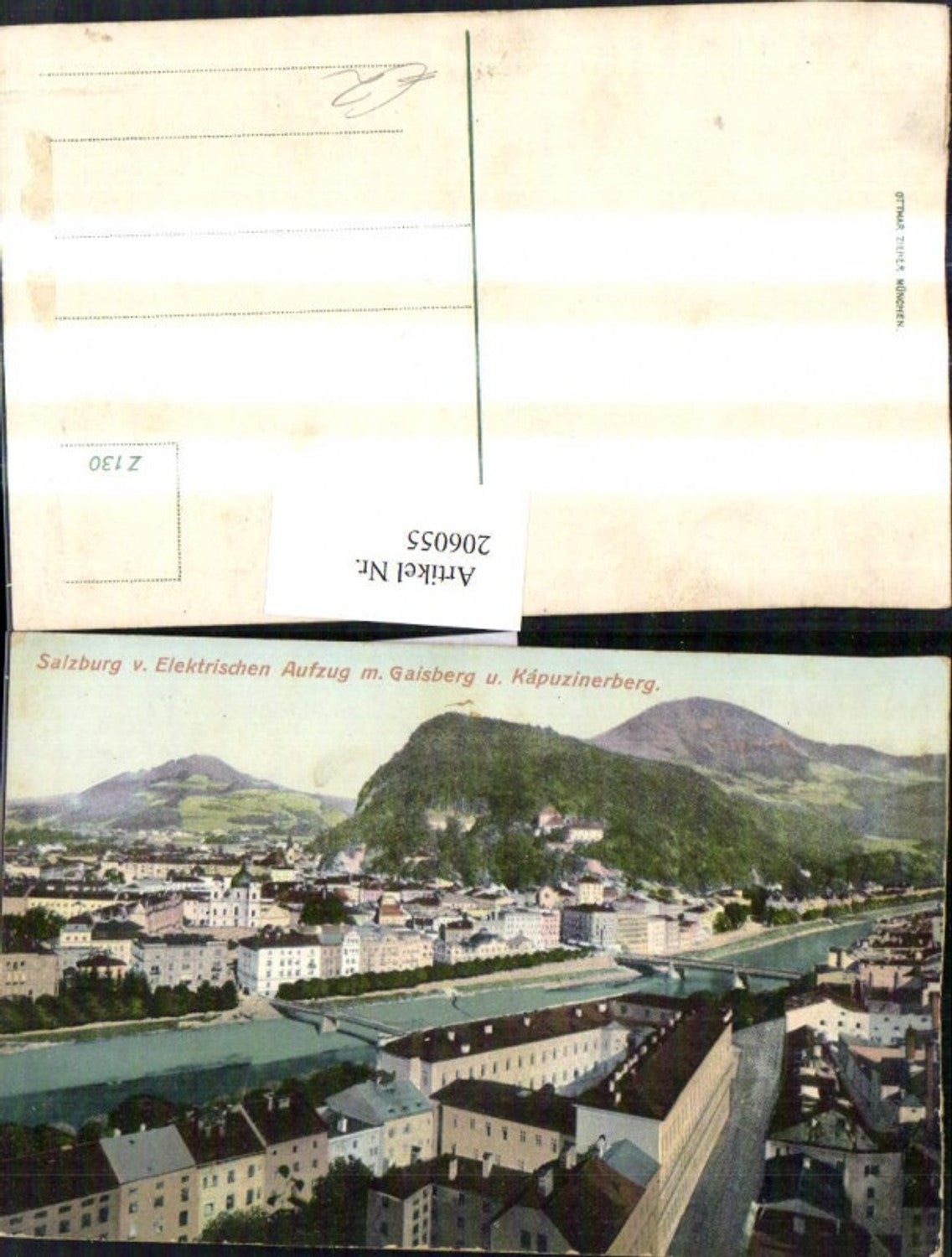 206055,Salzburg Teilansicht v. Elektrischen Aufzug m. Gaisberg u. Kapuzinerberg