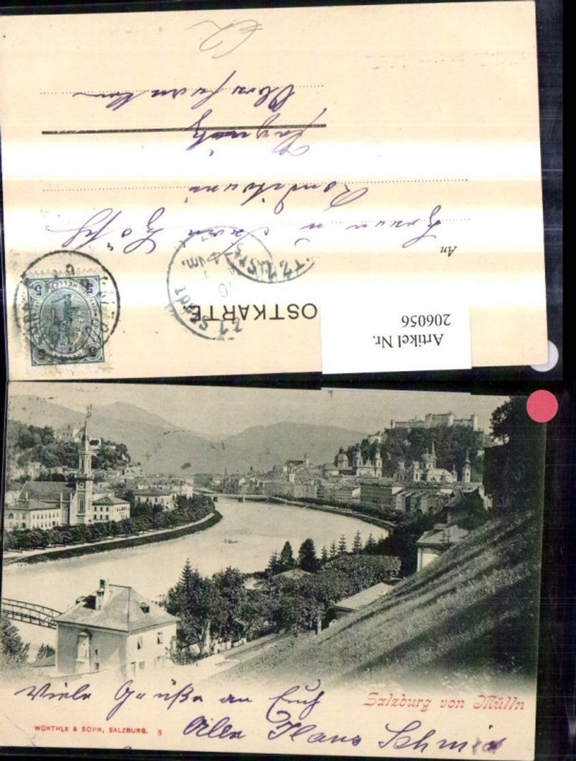 206056,Salzburg Teilansicht v. Mülln Brücke Kirche