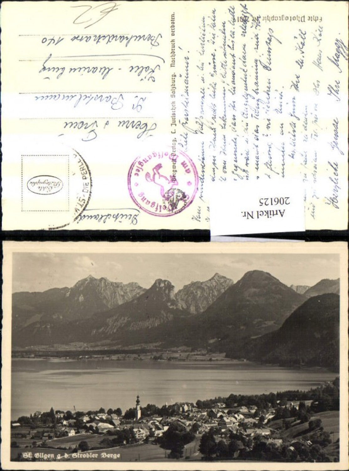 206125,St. Gilgen Totale g. d. Strobler Berger