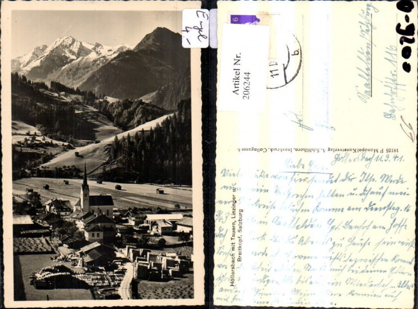 206244,Höllersbach m. Tauern Linzinger u. Breitkopf