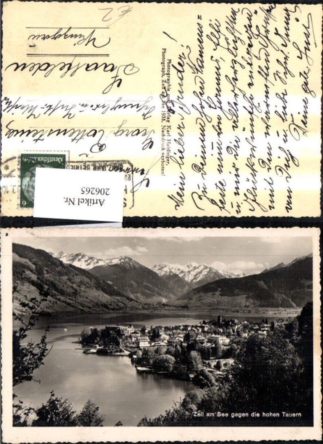 206265,Foto Ak Zell a. See geg. d. Hohen Tauern