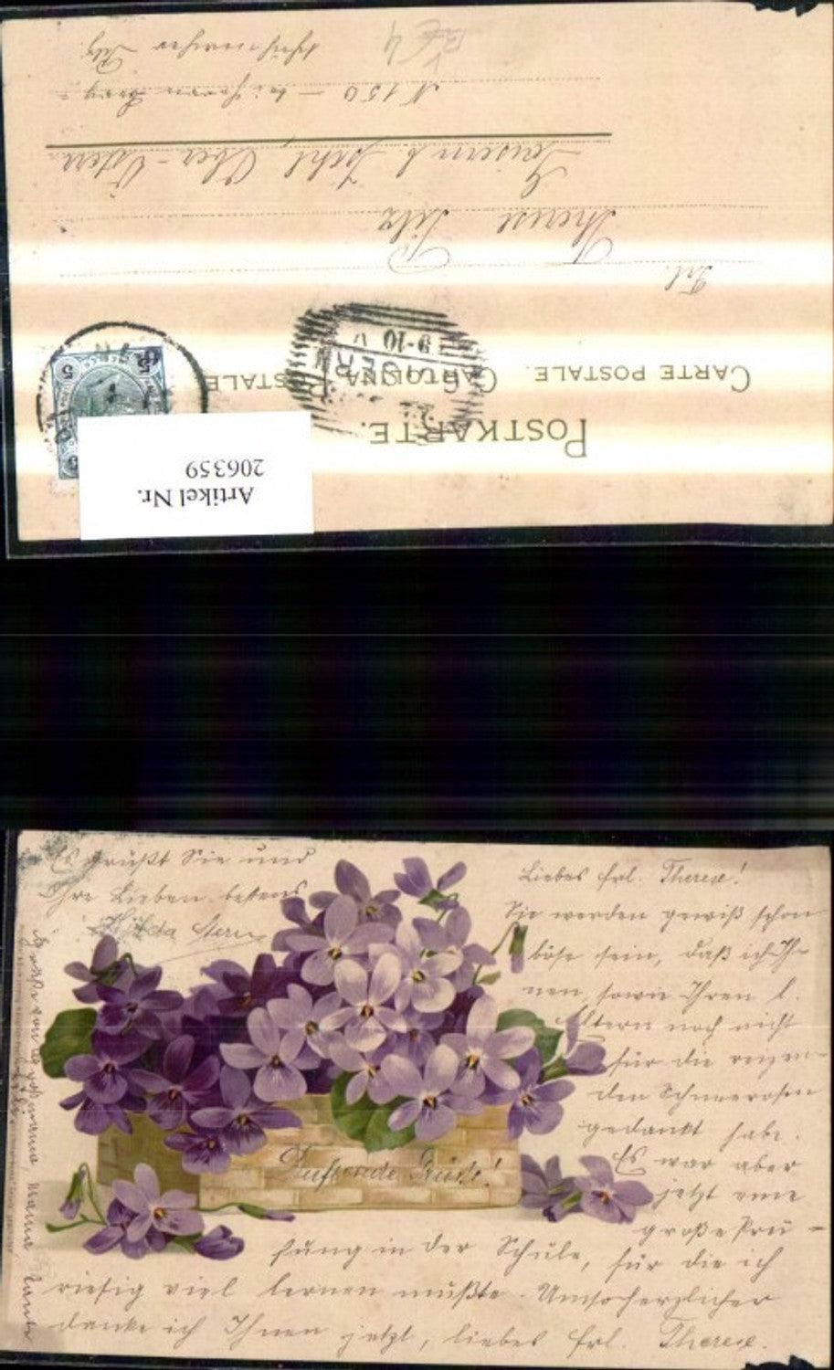 206359,Künstler Ak Meissner & Buch Veilchensträusse Veilchen Korb