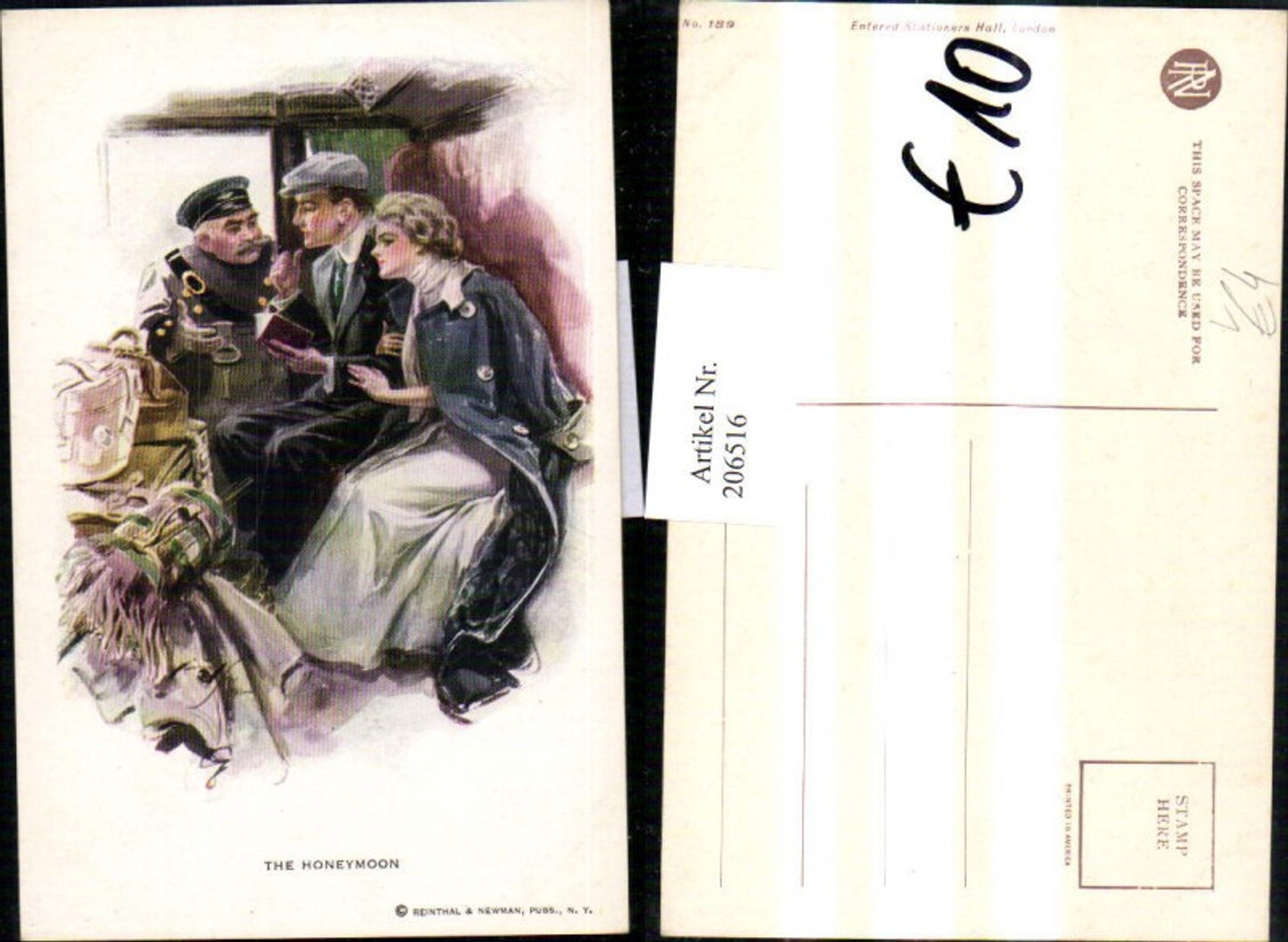 206516,The Honeymoon Liebespaar Mann in Uniform pub Reinthal & Newman 189