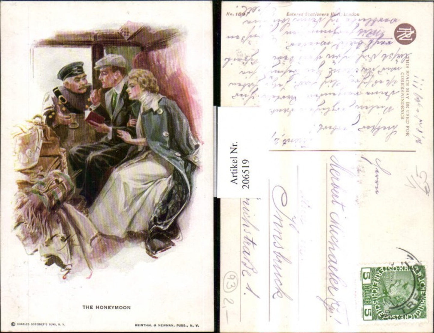 206519,The Honeymoon Liebespaar Mann in Uniform pub Reinthal & Newman 189