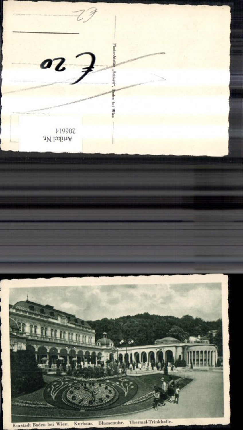 206614,Baden b. Wien Kurhaus Neue Trinkhalle Ansicht m. Blumenuhr