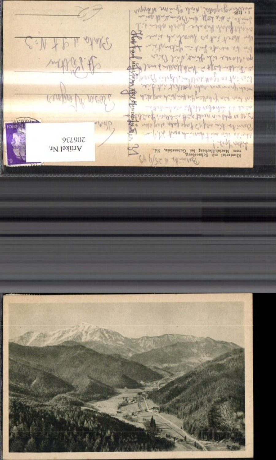 206736,Klostertal m. Schneeberg v. Mariahilferberg b. Gutenstein
