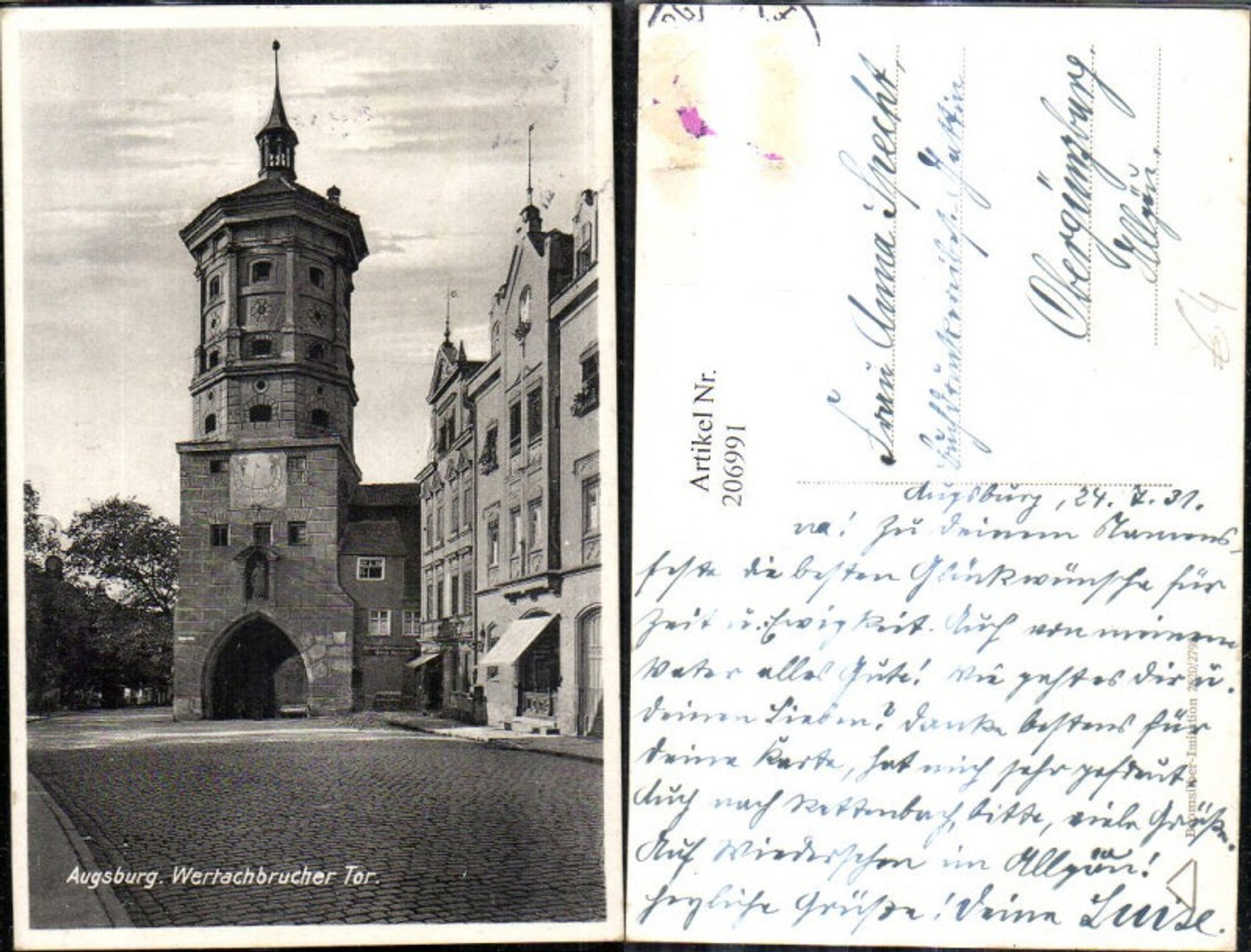 206991,Augsburg Wertachbrucher Tor Straßenansicht