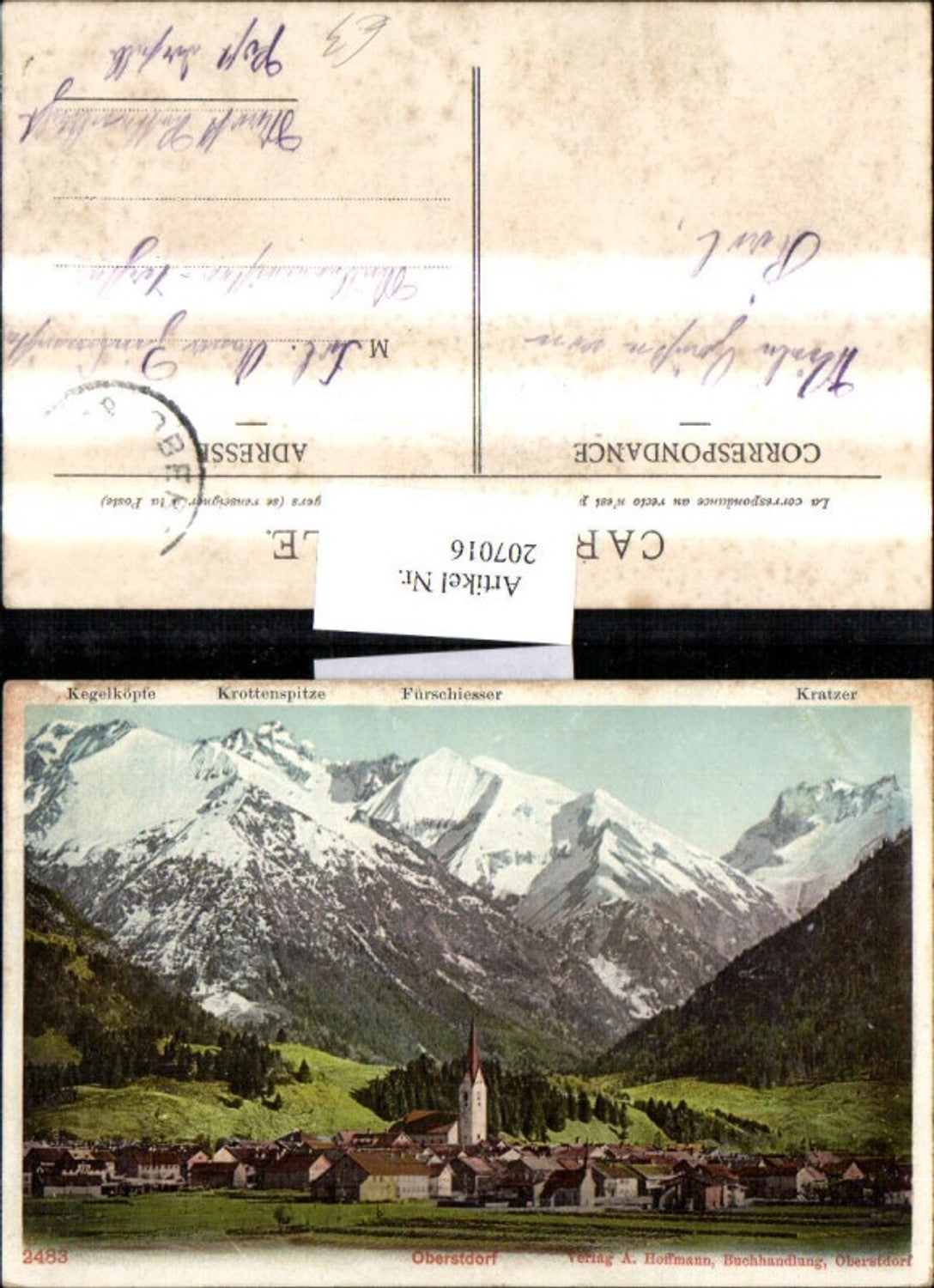 207016,Oberstdorf Totale m. Kegelköpfe Krottenspitze Fürschiesser u. Kratzer