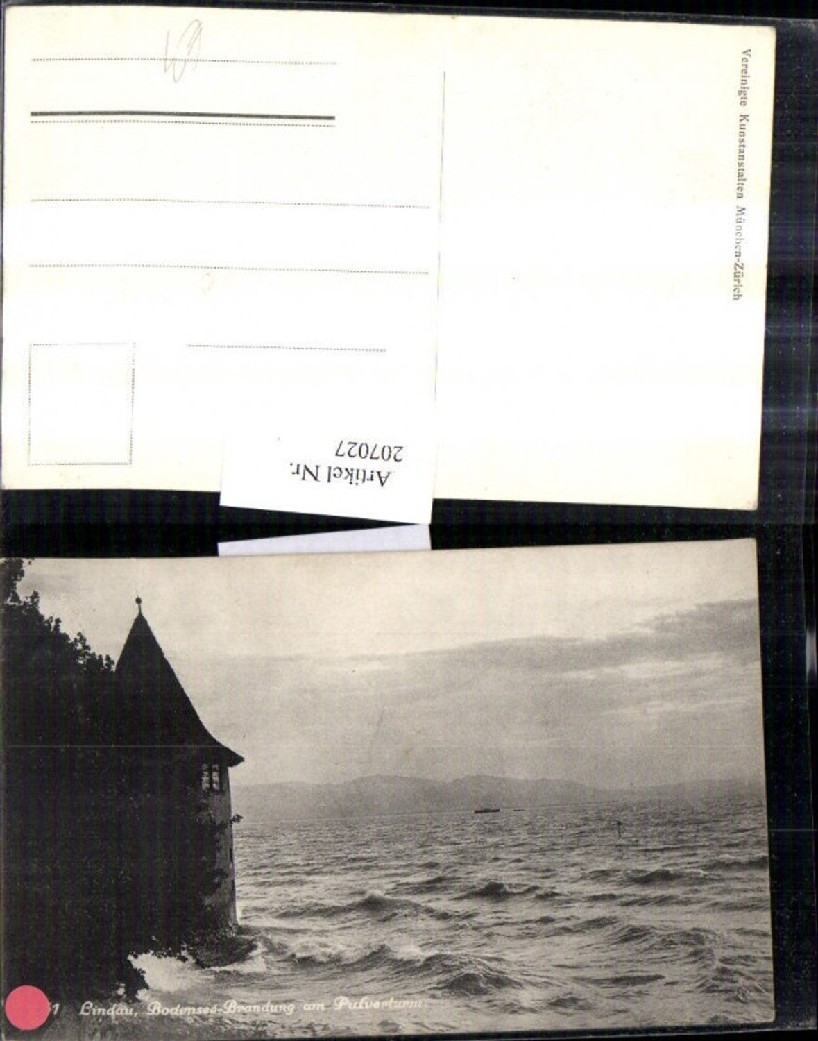 207027,Lindau a. Bodensee Brandung am Pulverturm Turm