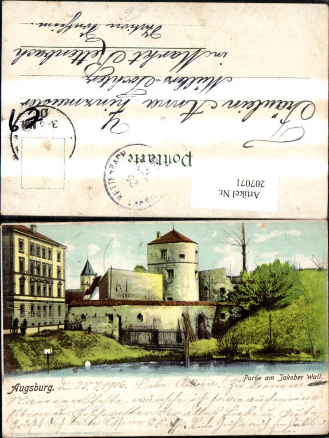 207071,Augsburg Partie am Kaober Wall Turm
