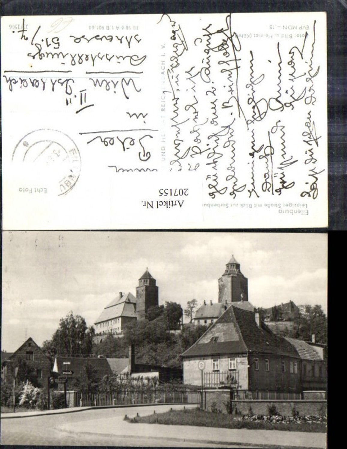 207155,Eilenburg Leipziger Straße m. Blick zur Sorbenburg