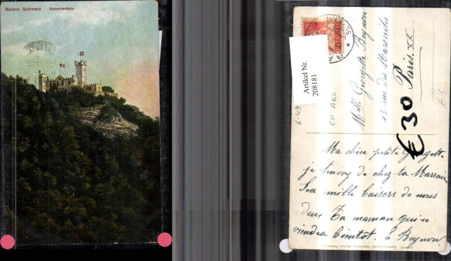 208181,Baden i. d. Schweiz Schartenfels Schloss Burg Kt Aargau