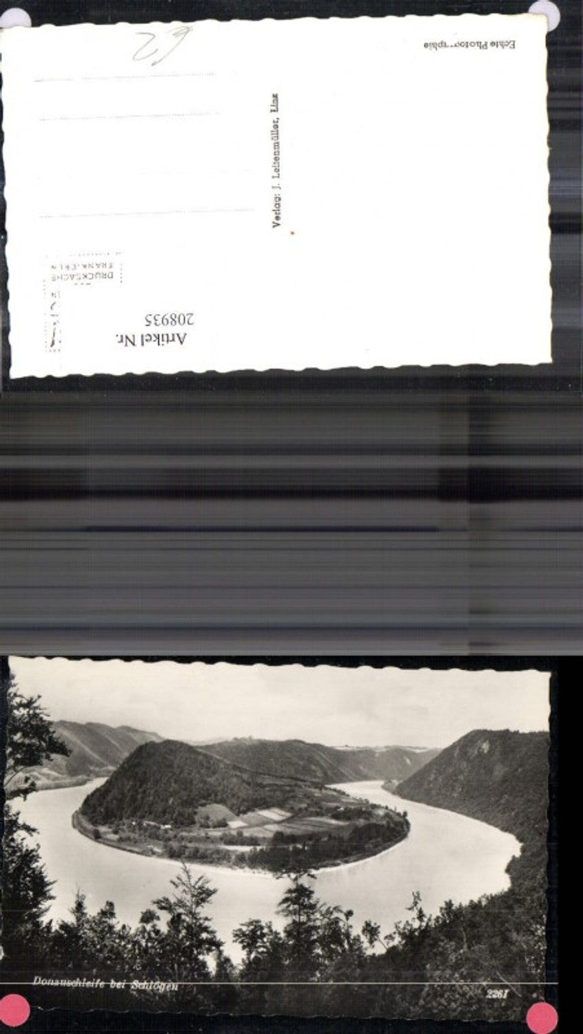 208935, Photo Ak Danube loop near Schlögen Danube