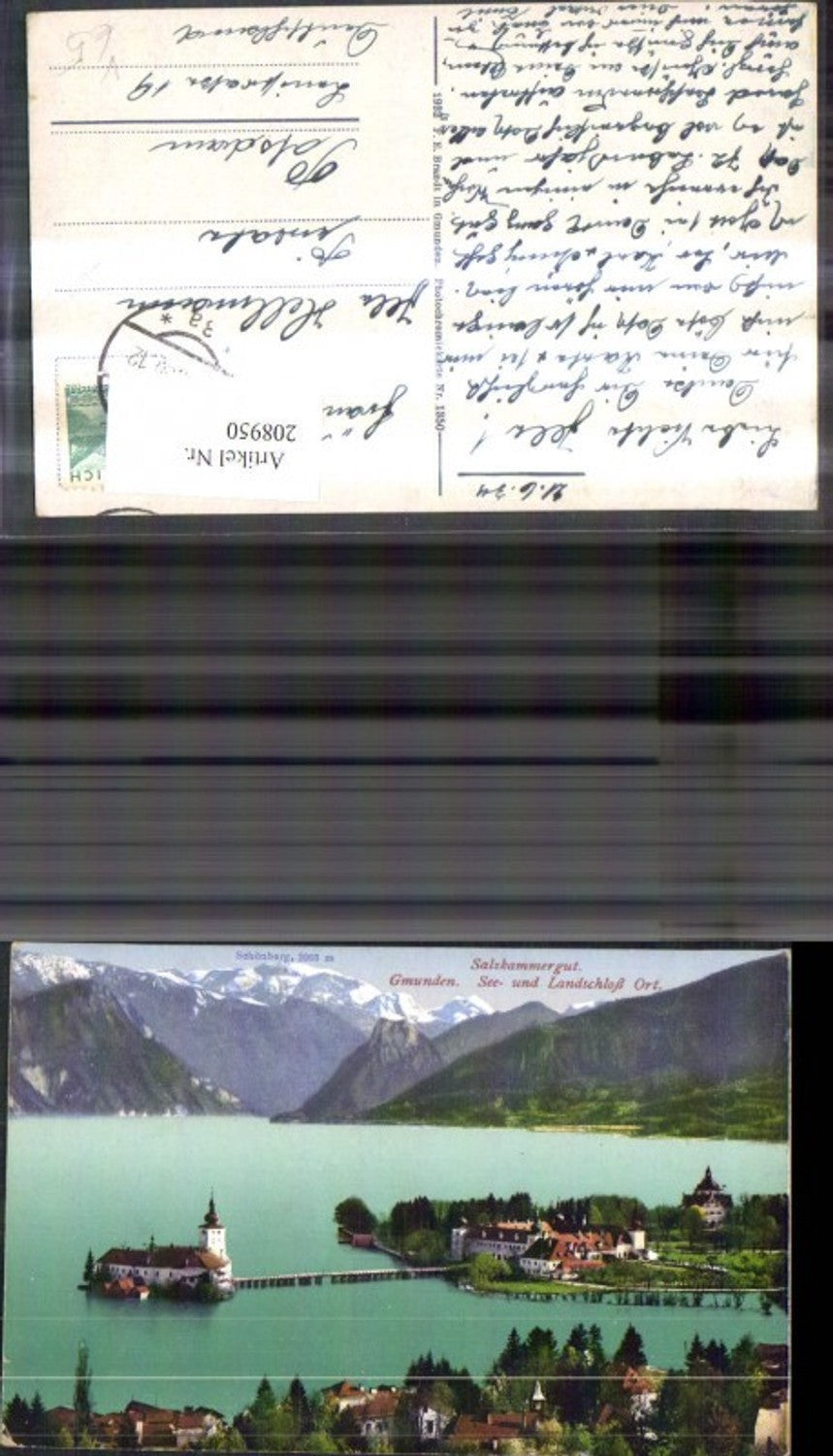 208950,Gmunden Salzkammergut See u. Landschloss Ort pub F. E. Brandt 1350