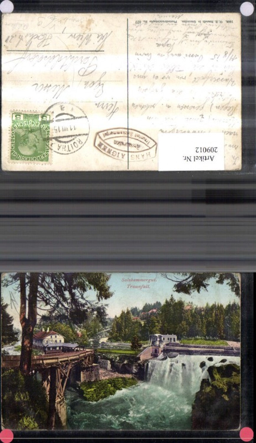 209012,Salzkammergut Traunfall b. Roitham b. Gmunden Wasserfall pub Brandt 677