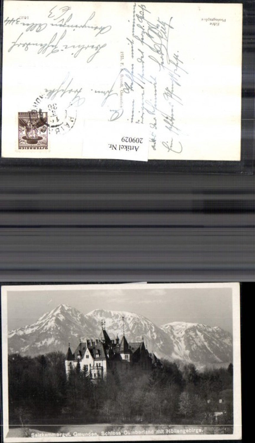 209029,Gmunden Schloss Cumberland m. Höllengebirge pub Brandt