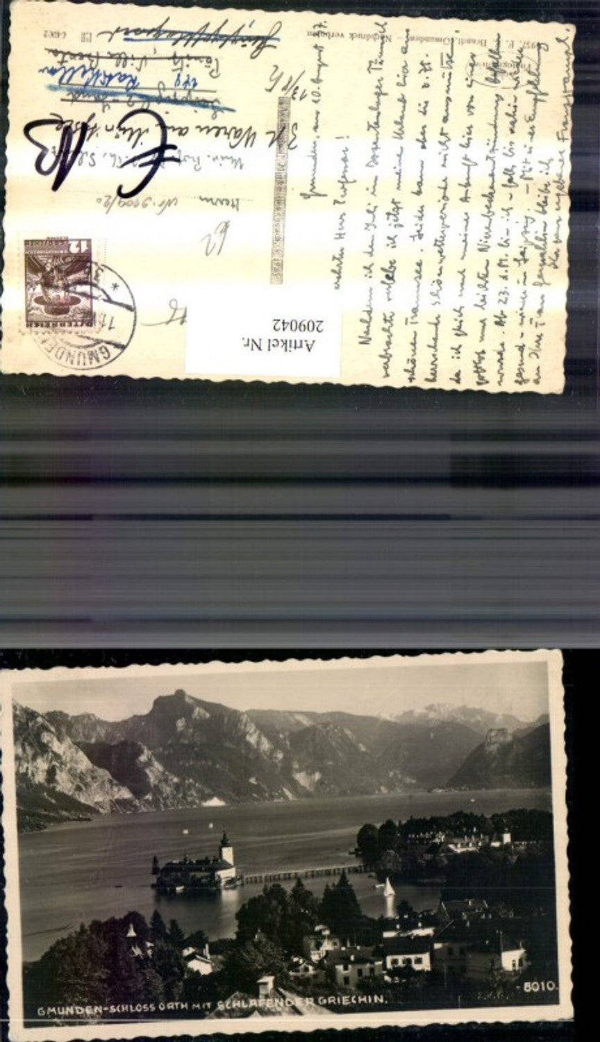 209042,Gmunden Schloss Orth m. schlafender Griechin pub Brandt 5010