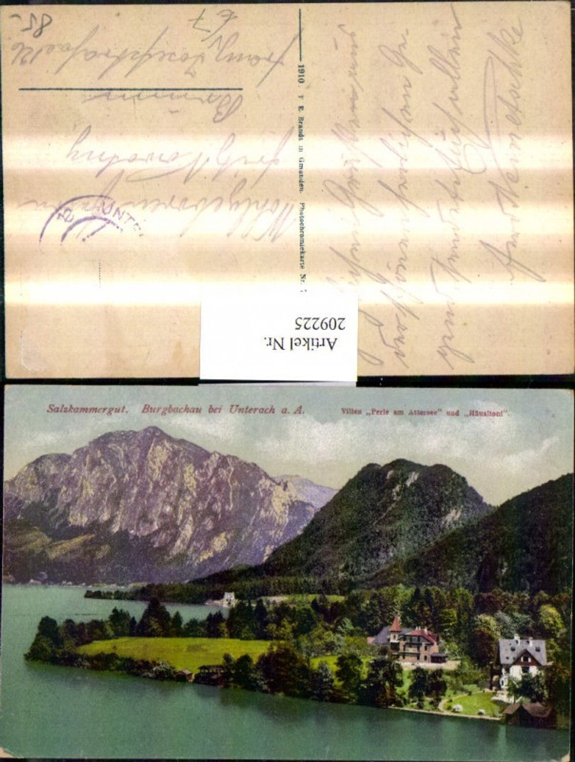 209225,Salzkammergut Burgbachau b. Unterach a. Attersee See Villen „Perle a. Attersee“ u. „Häusltoni“ pub Brand