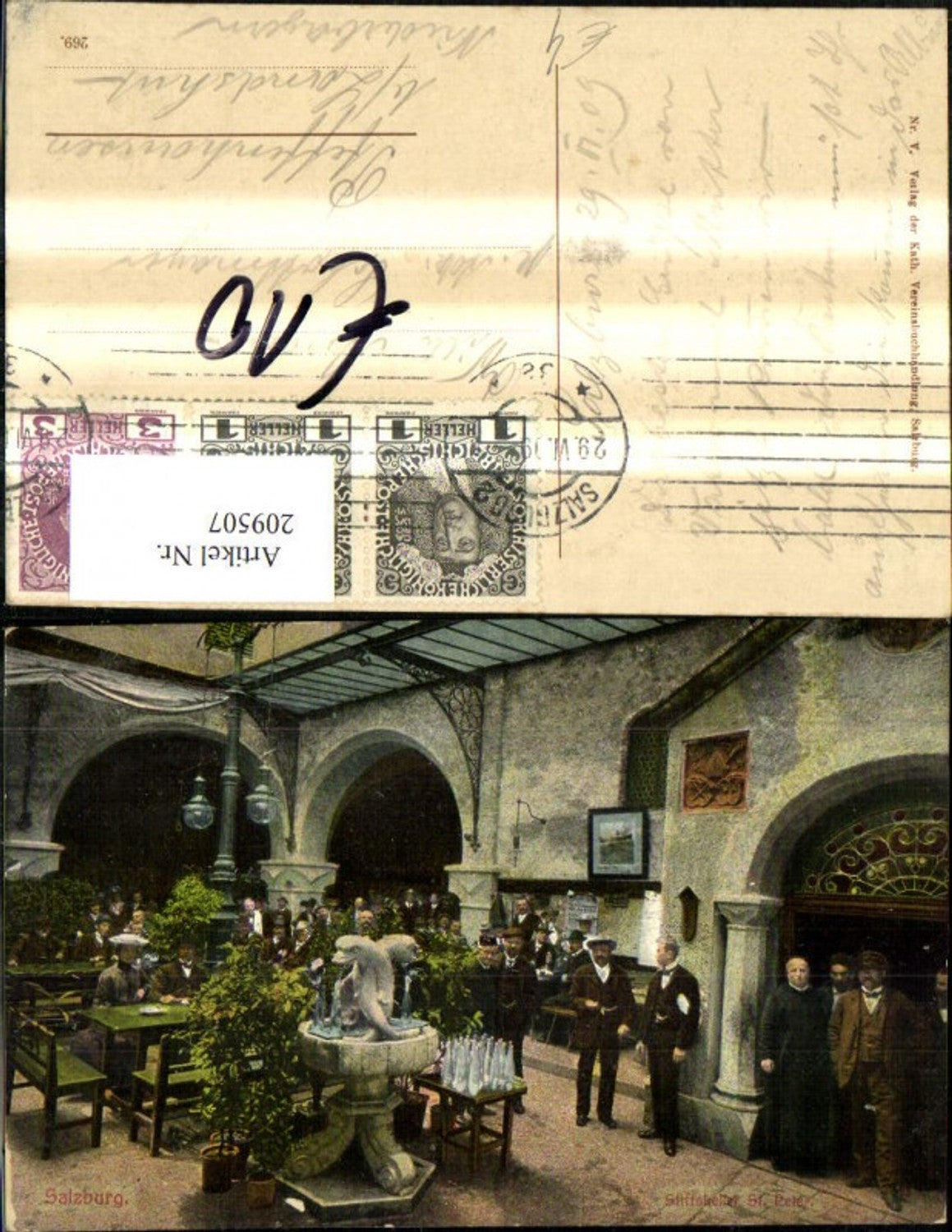 209507,Salzburg Stiftskeller St Peter Ansicht m. Personen