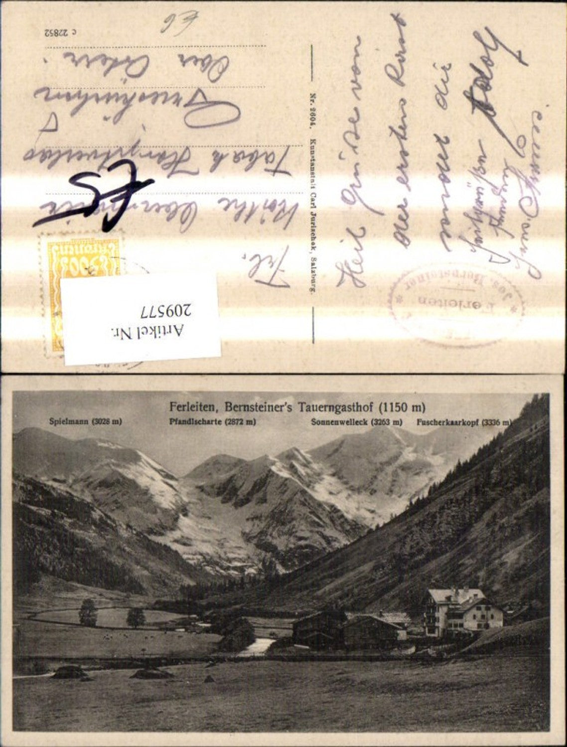 209577,Ferleiten Bernsteiners Tauerngasthof m. Spielmann Pfandlscharte Sonnenwelleck Fuscherkaarkopf