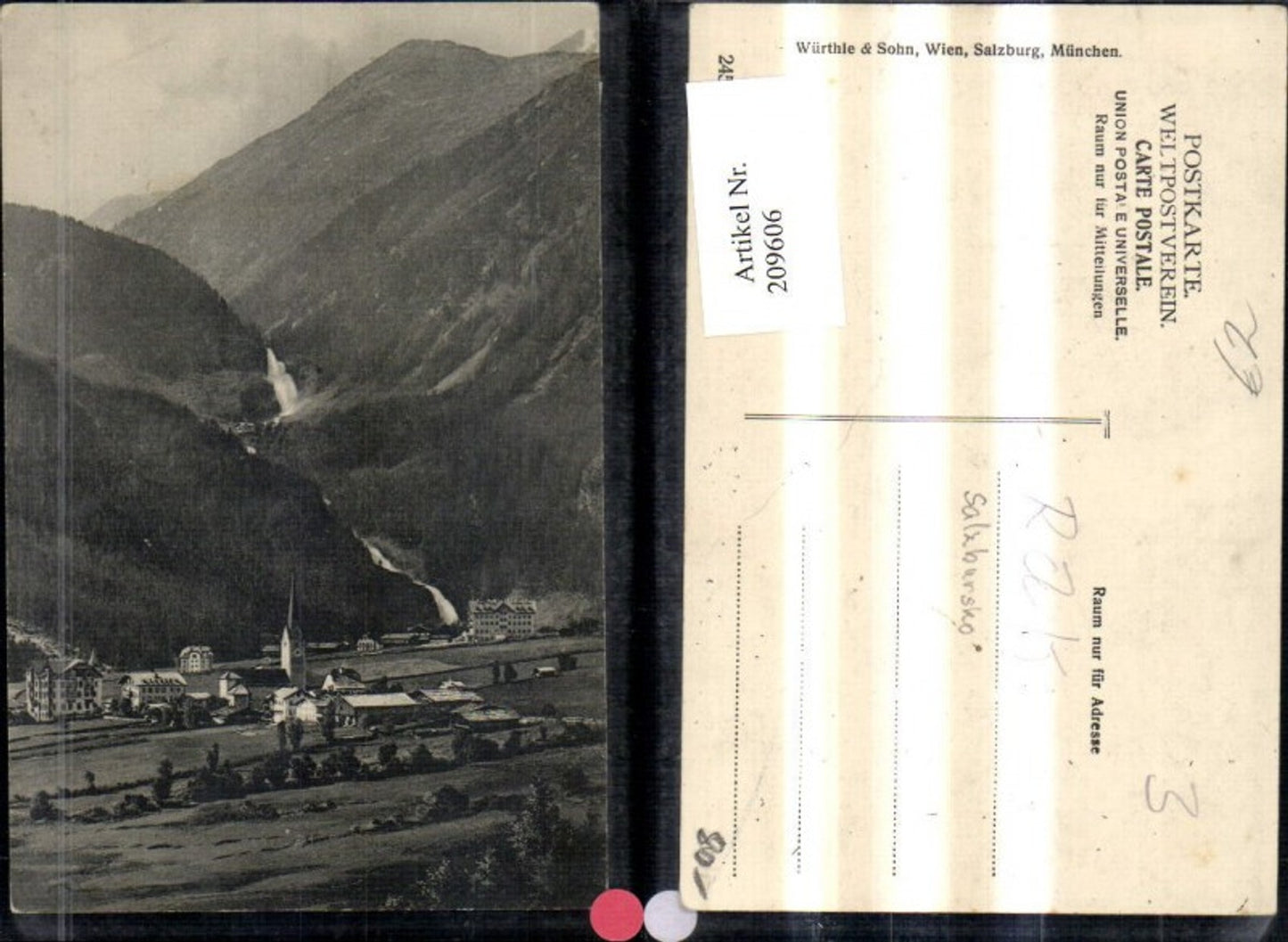 209606,Krimml Oberpinzgau Wasserfall i. Hintergrund