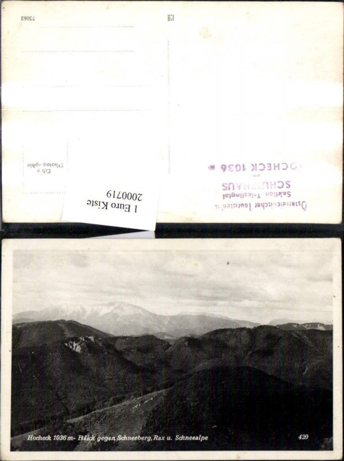 2000719,Hocheck Blick geg. Schneeberg Rax u. Schneealpe