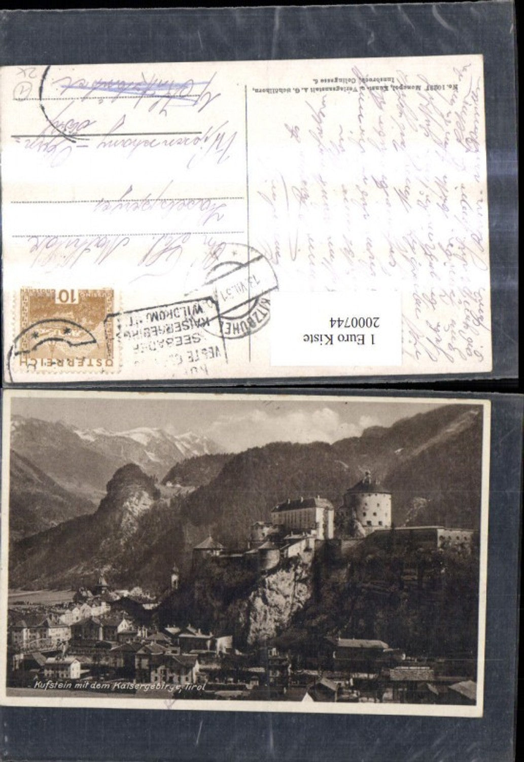 2000744,Kufstein Teilansicht m. d. Kaisergebirge u. Festung