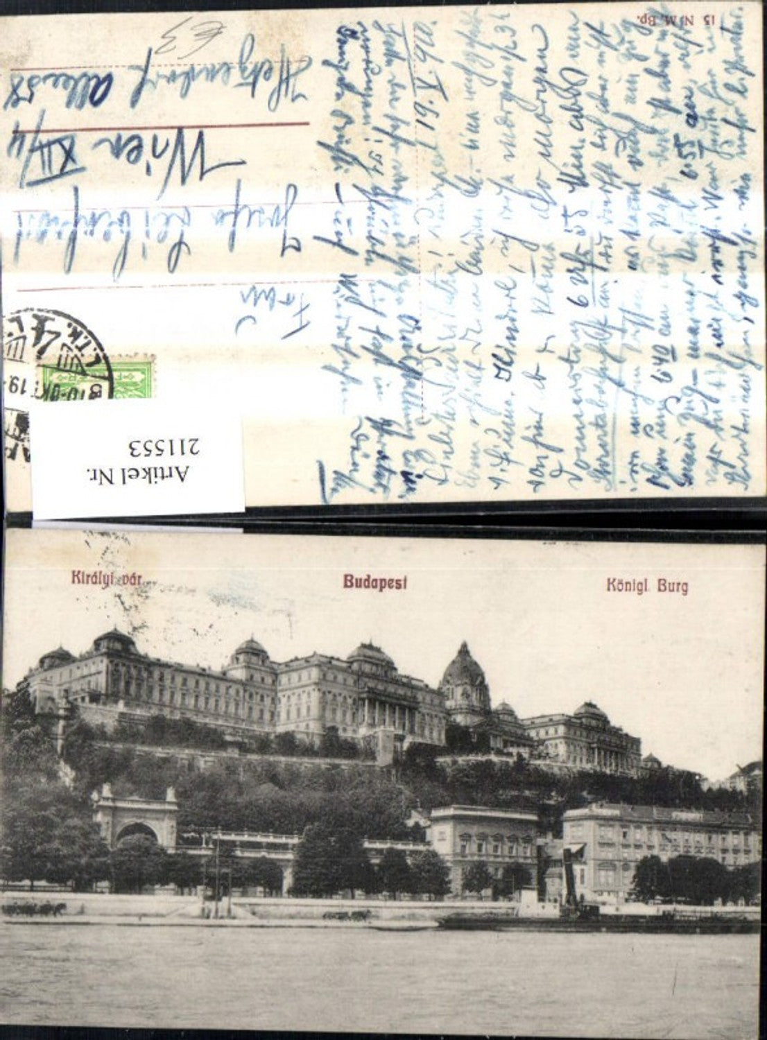 211553,Budapest Kiralyi Var Königliche Burg Schiff Dampfer i. Vordergrund