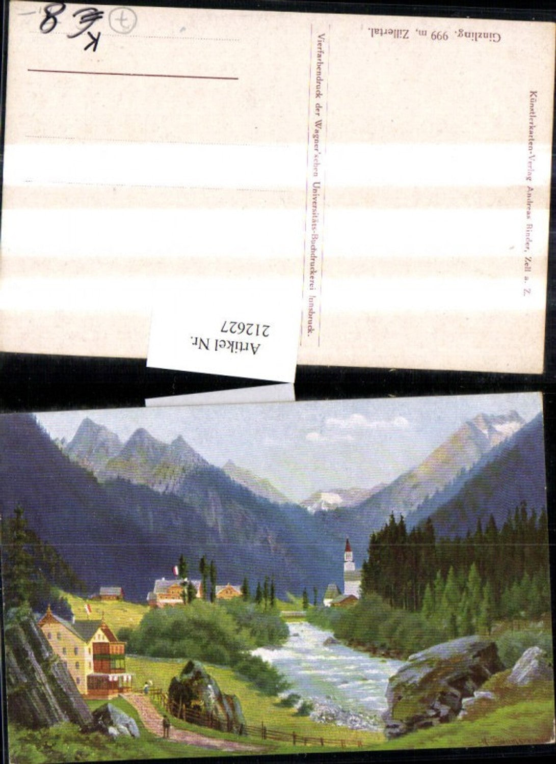 212627,Künstler AK M. Baumgartner Ginzling Zillertal Mayrhofen