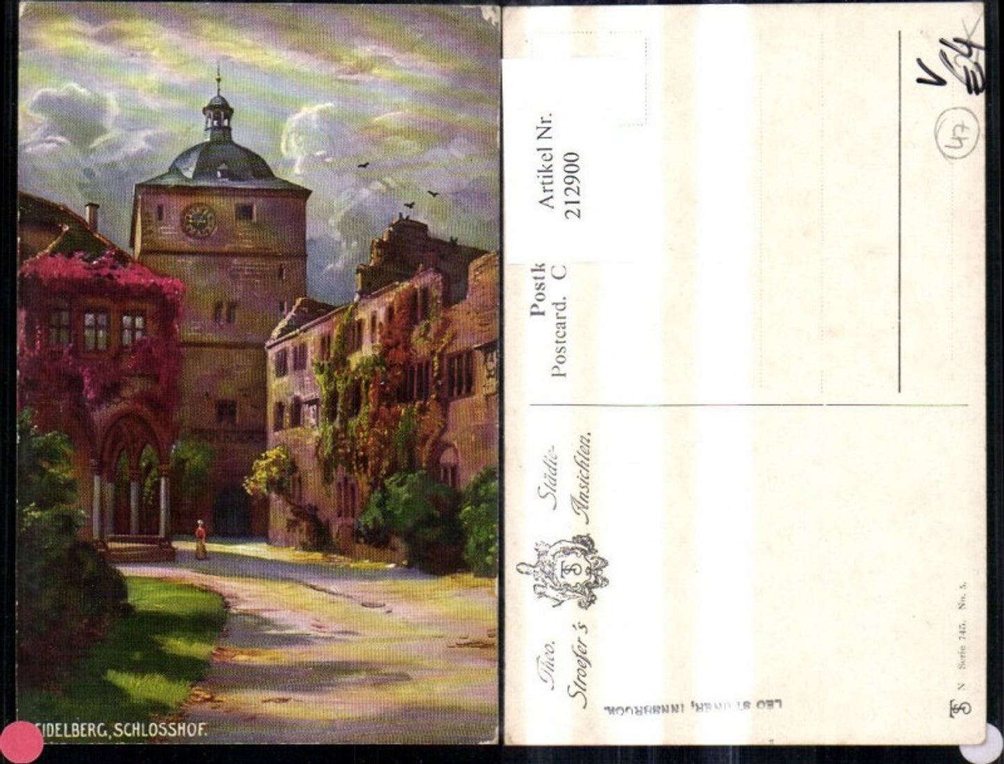 212900,Theo Stroefer Verlag 745/5 Heidelberg Schlosshof
