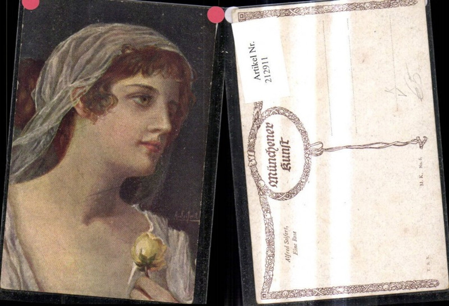 212911,Theo Stroefer Verlag 5 Alfred Seifert Eine Rose Frau m. Rose