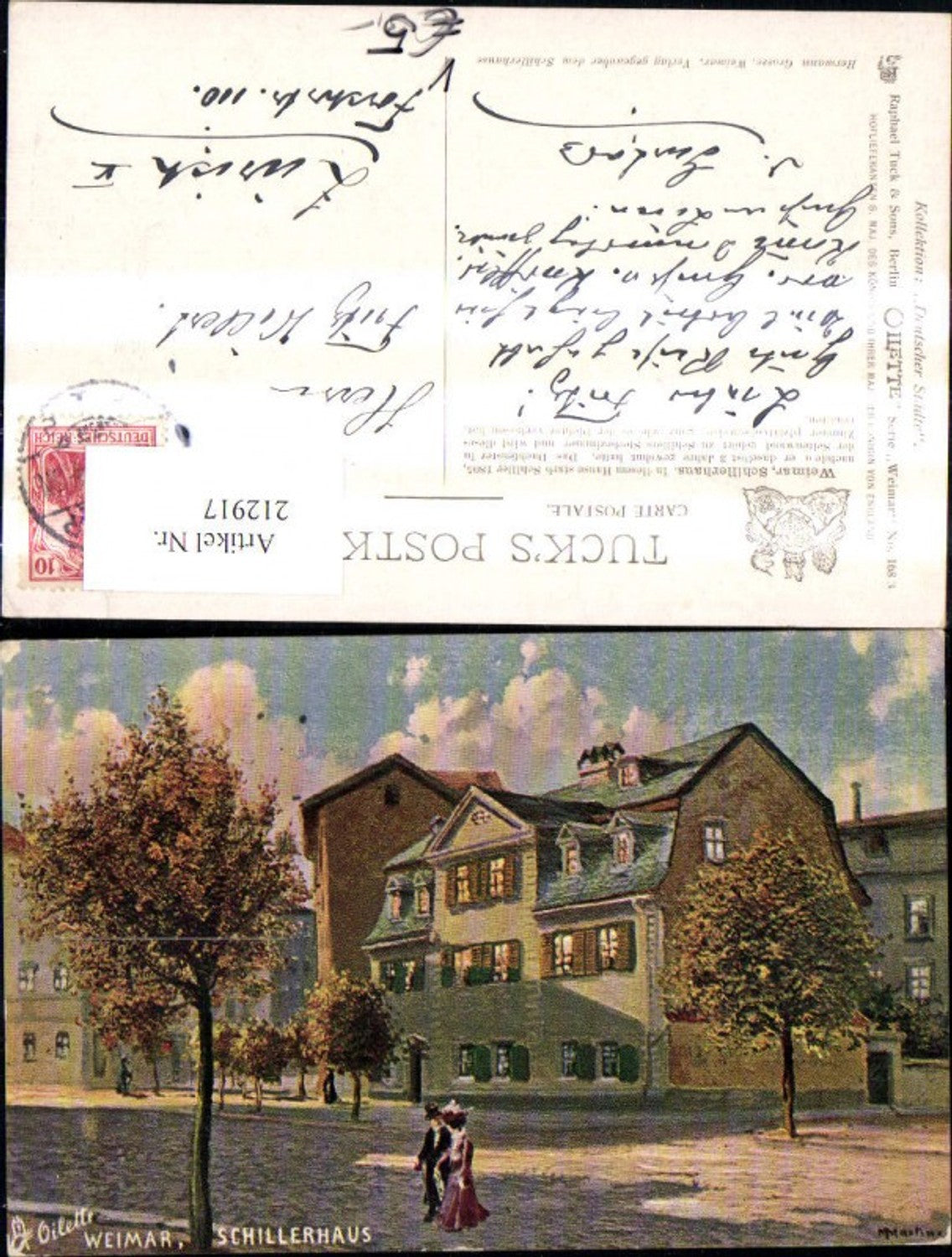 212917,Raphael Tuck 1683 Weimar Schillerhaus