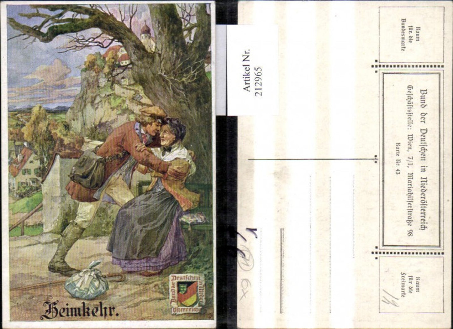 212965,Bund d. Deutschen i. Niederösterreich 43 Heimkehr