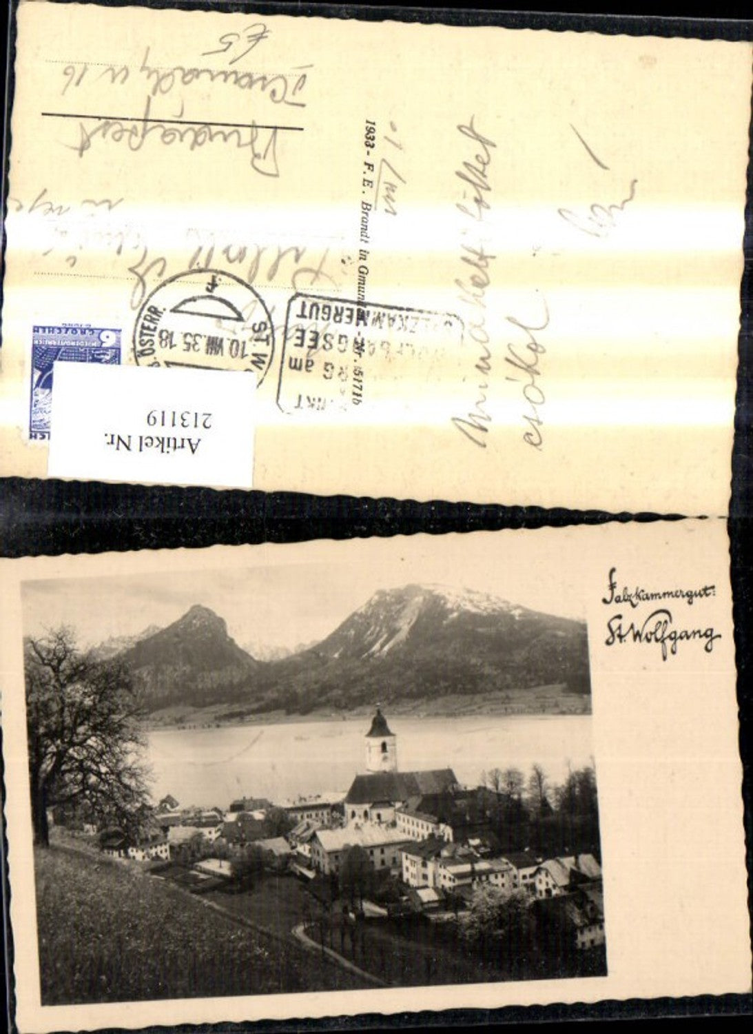 213119,St Wolfgang a. Wolfgangsee Salzkammergut pub F. E. Brandt 5171b