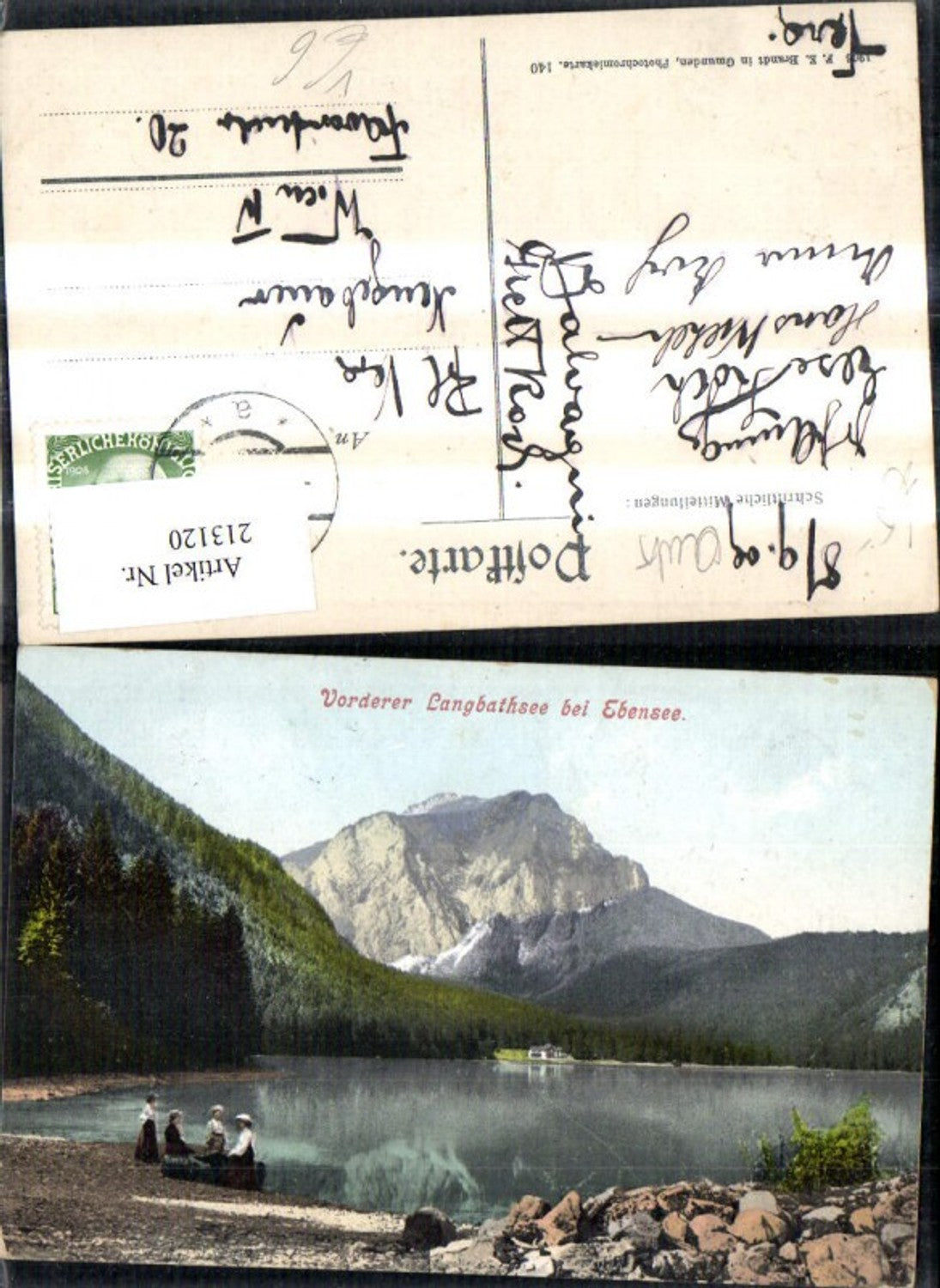 213120,Vorderer Langbathsee b. Ebensee pub F. E. Brandt 140