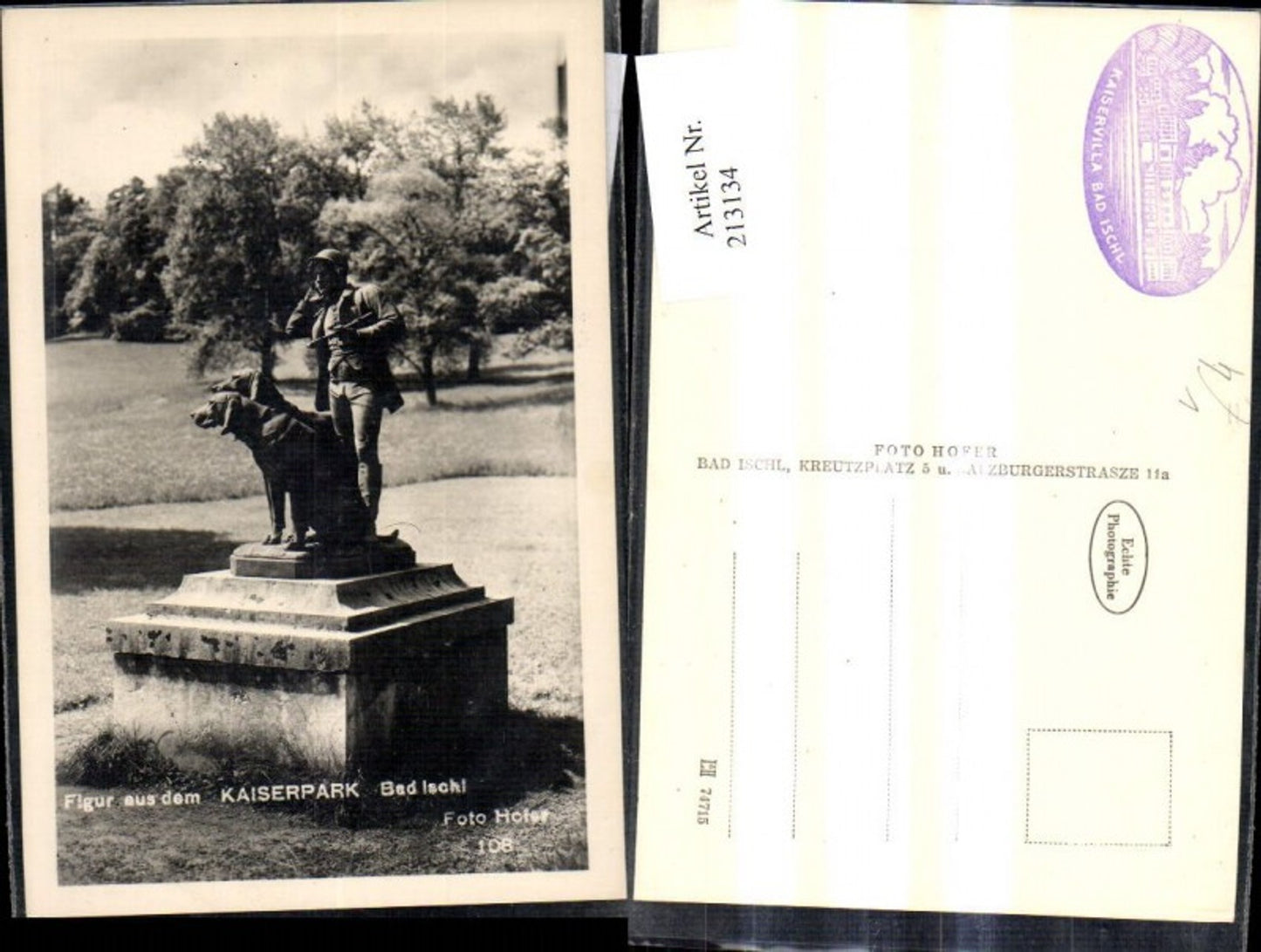 213134,Bad Ischl Figur a. d. Kaiser Park Statue pub Foto Hofer 108