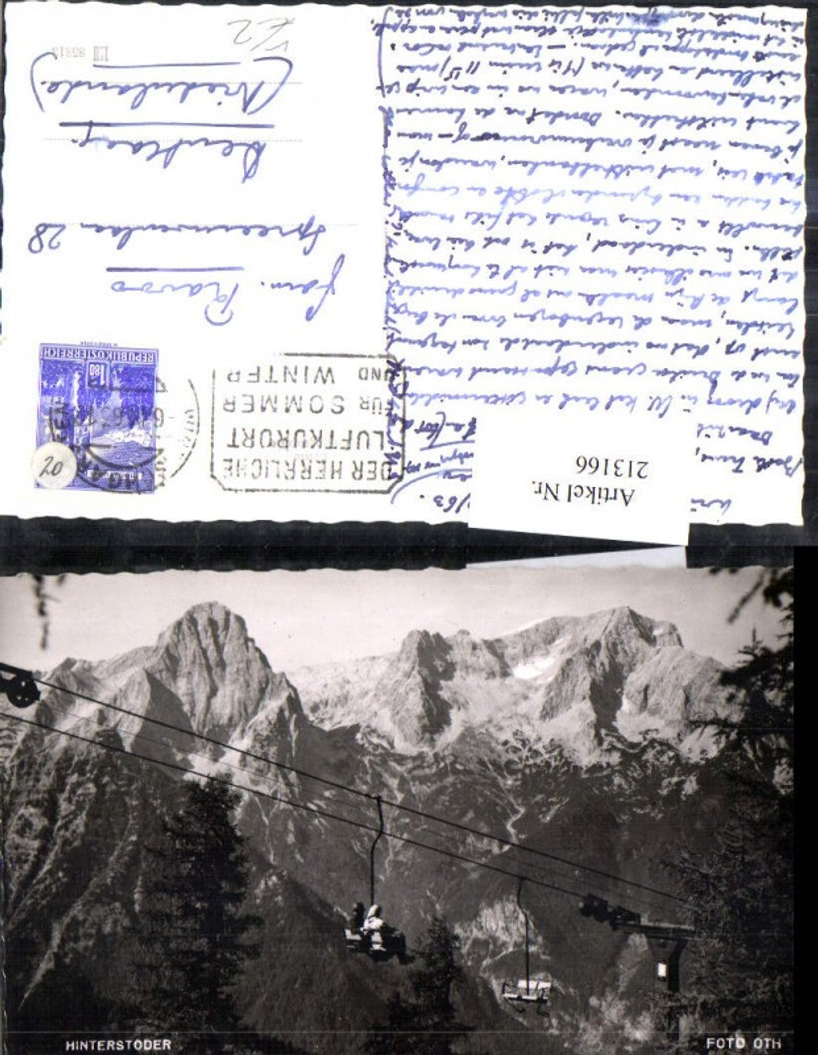 213166,Hinterstoder Sessellift m. Totengebirge pub Foto Oth 2574