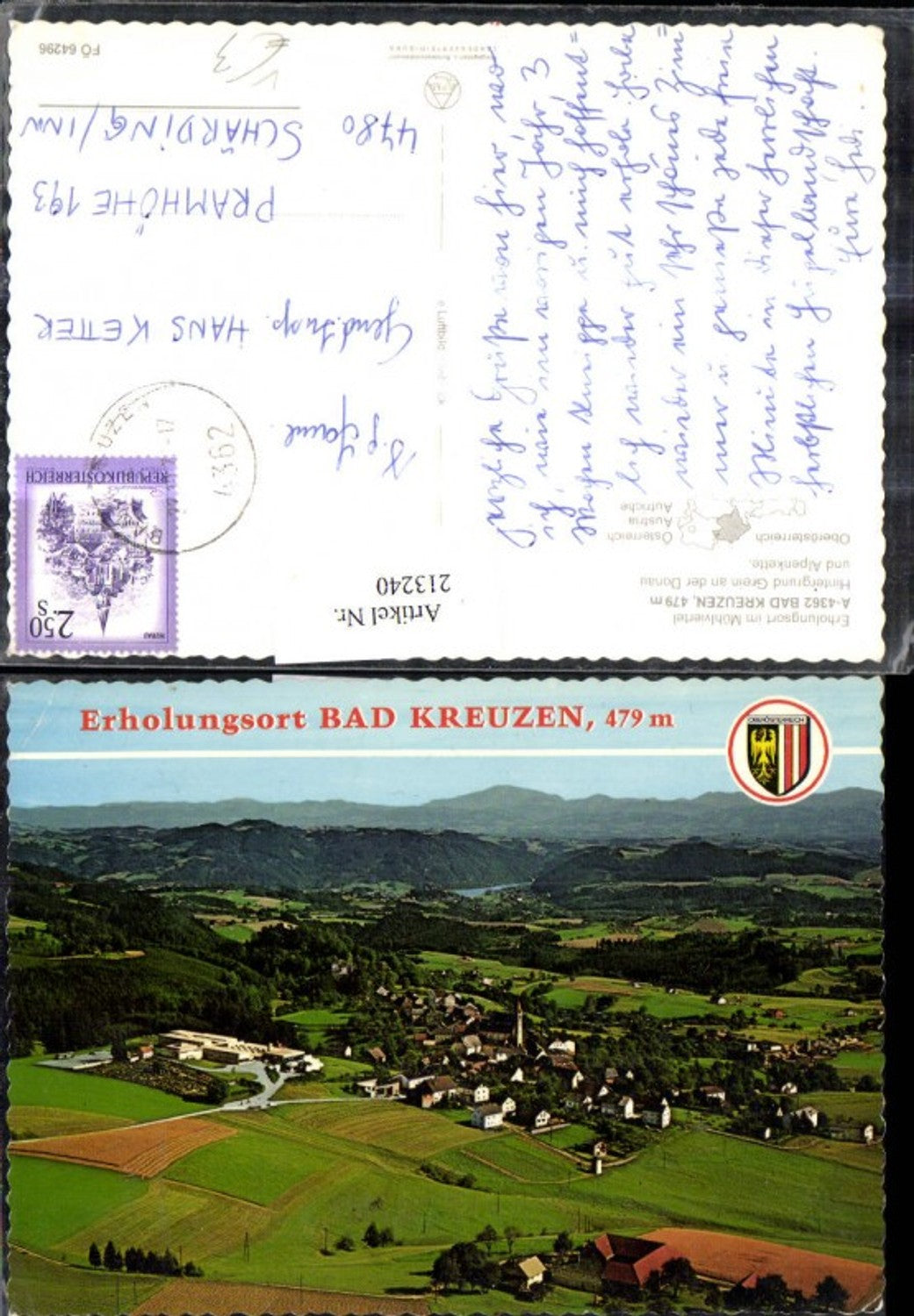 213240,Bad Kreuzen Totale pub Alpine Luftbild 64296