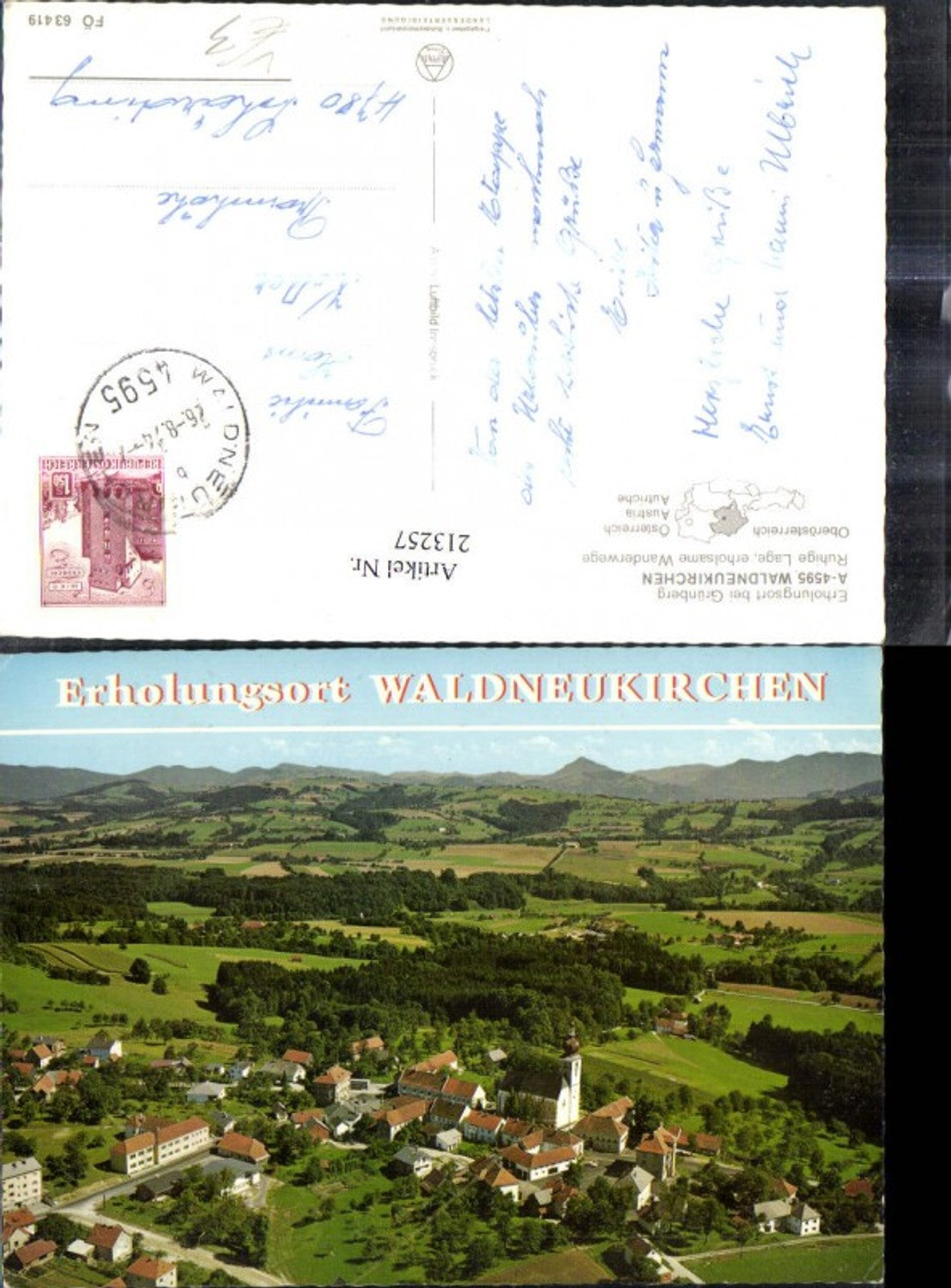 213257,Waldneukrichen b. Grünberg Totale pub Alpine Luftbild 63419