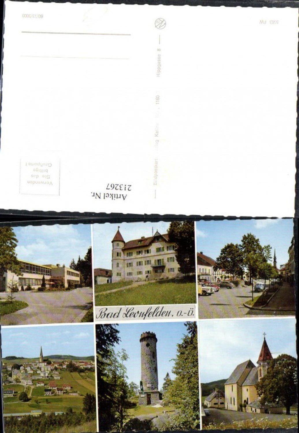 213267,Bad Leonfelden Totale Kirche Turm Straßenansicht Mehrbildkarte