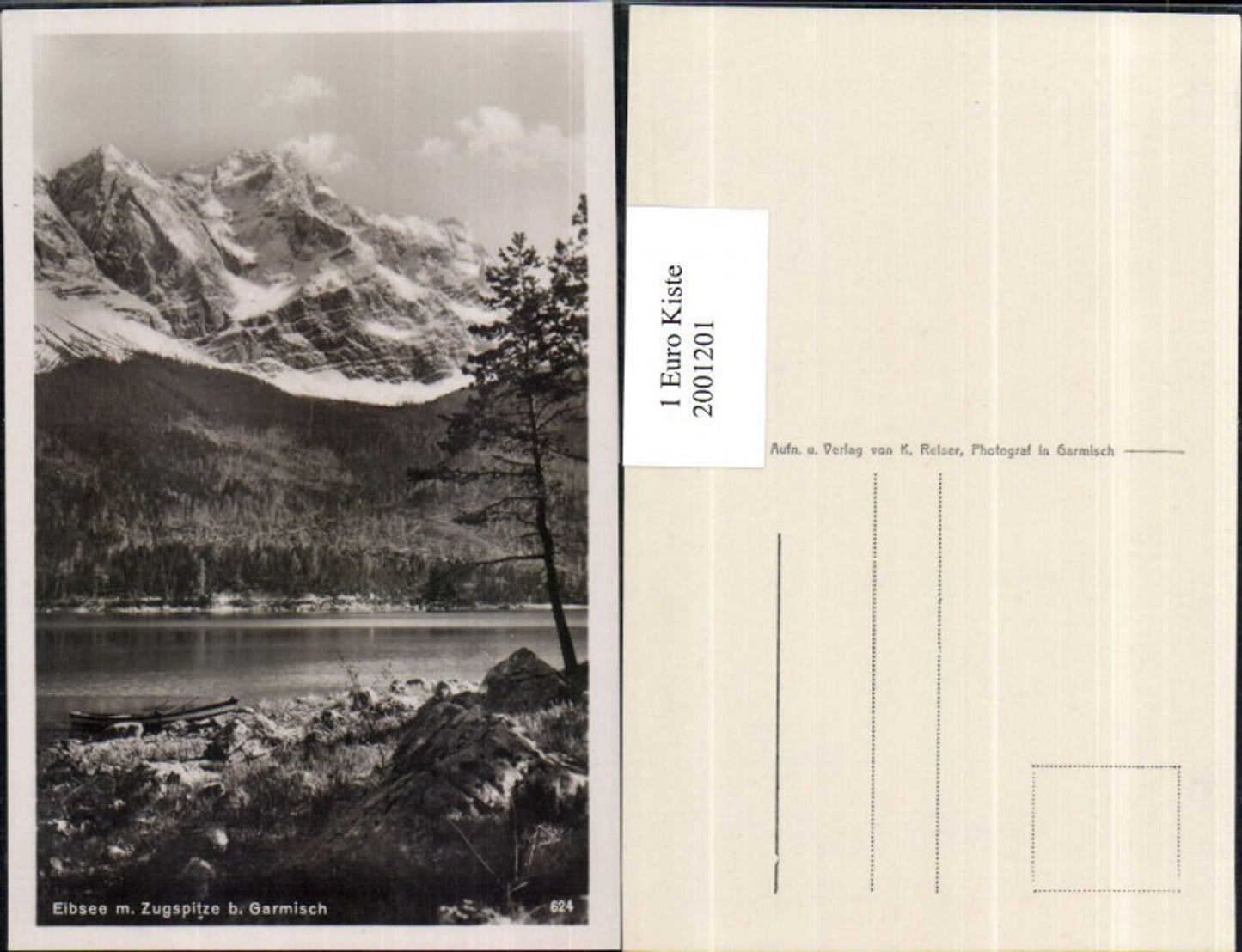 2001201,Eibsee See m. Zugspitze b. Garmisch Partie