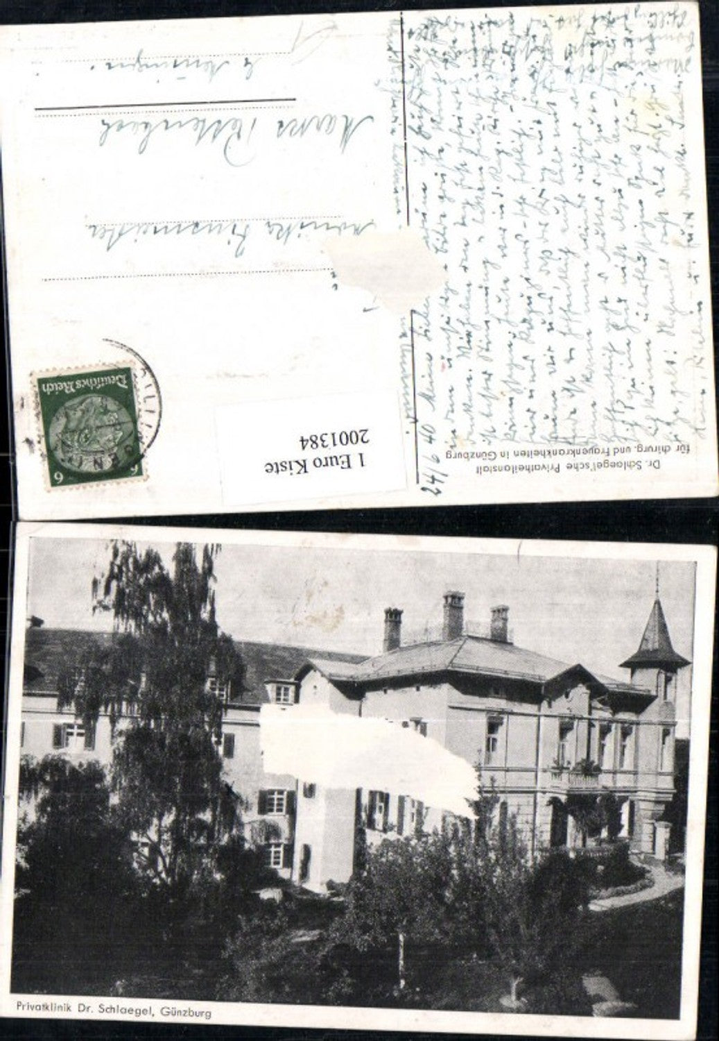 2001384,Günzburg Dr Schlägel'sche Privatheilanstalt für chirurgische u. Frauenkrankheiten