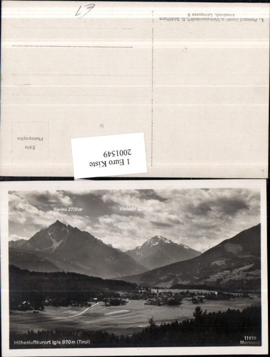 2001549,Igls Totale in Tirol m. Serles u. Habicht