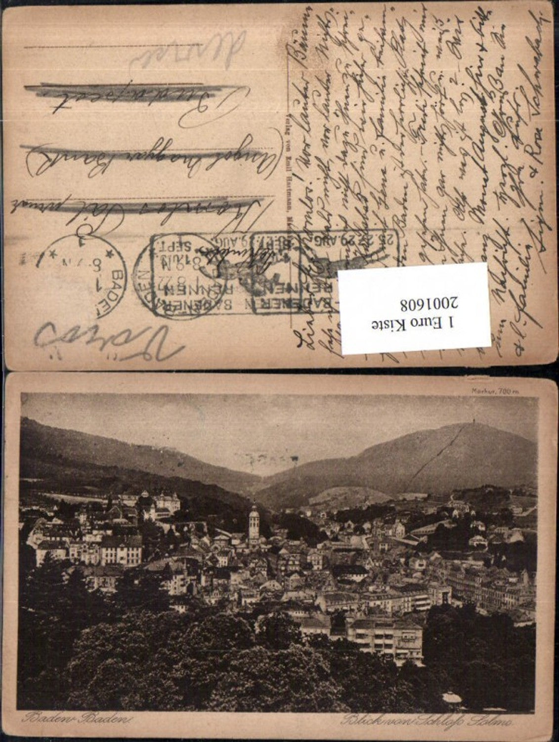 2001608,Baden-Baden Totale Blick von Schloss Solms