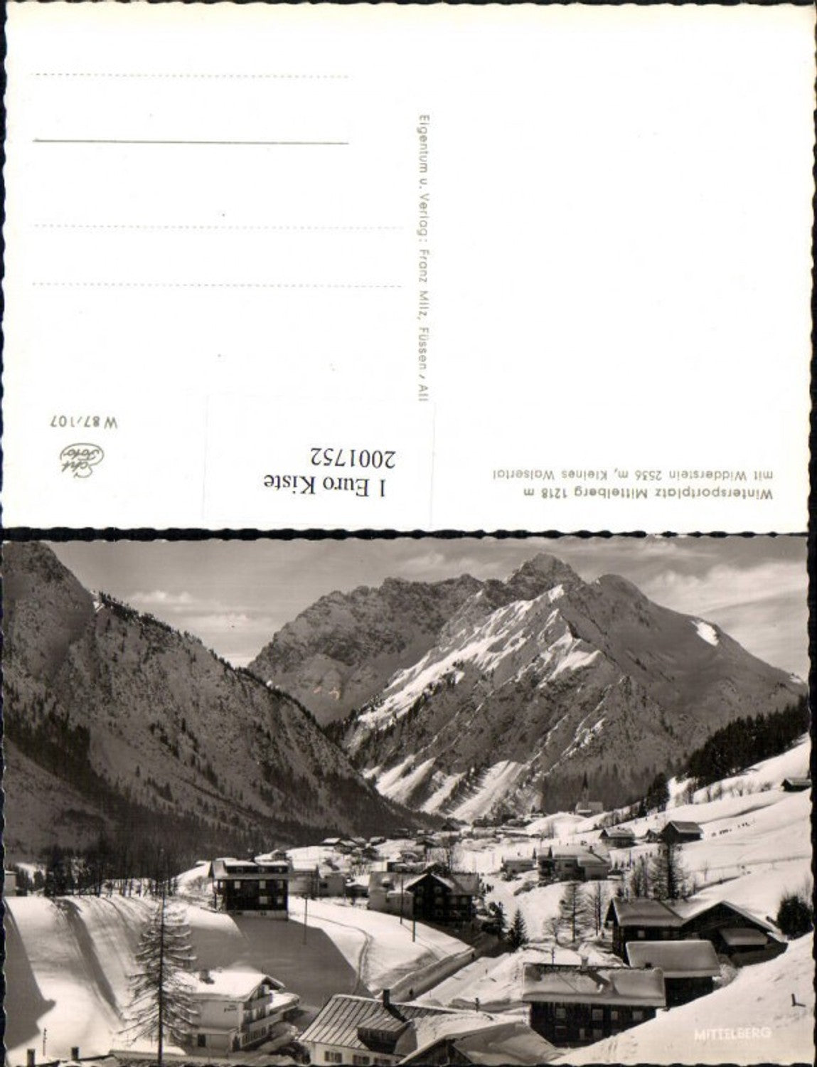 2001752,Mittelberg Teilansicht m. Widderstein Kleines Walsertal Winterbild